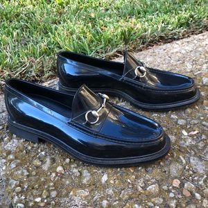 Gucci Classic Black Rubber Horsebit Loafers Men’s 9